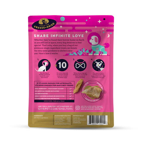 GivePet Astromutt Freeze-Dried Salmon Dog Treats-3 Ounces