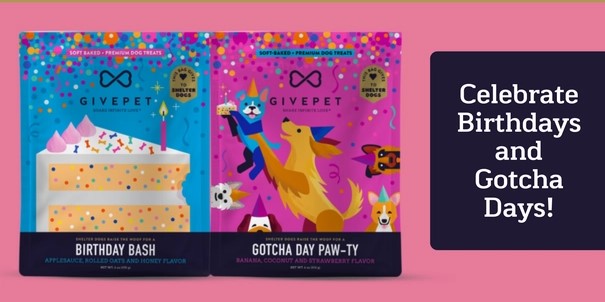 GivePet Gotcha Day Paw-ty and Birthday Bash Soft-Baked Dog Treats-Gift Pack