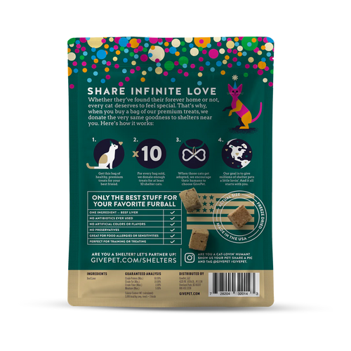 GivePet Birthday Purr-resent Freeze-Dried Beef Liver Cat Treats-1.25 Ounces