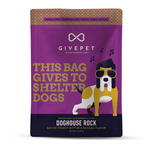 GivePet Dog House Rock Baked Dog Biscuits Bacon-11 Ounces