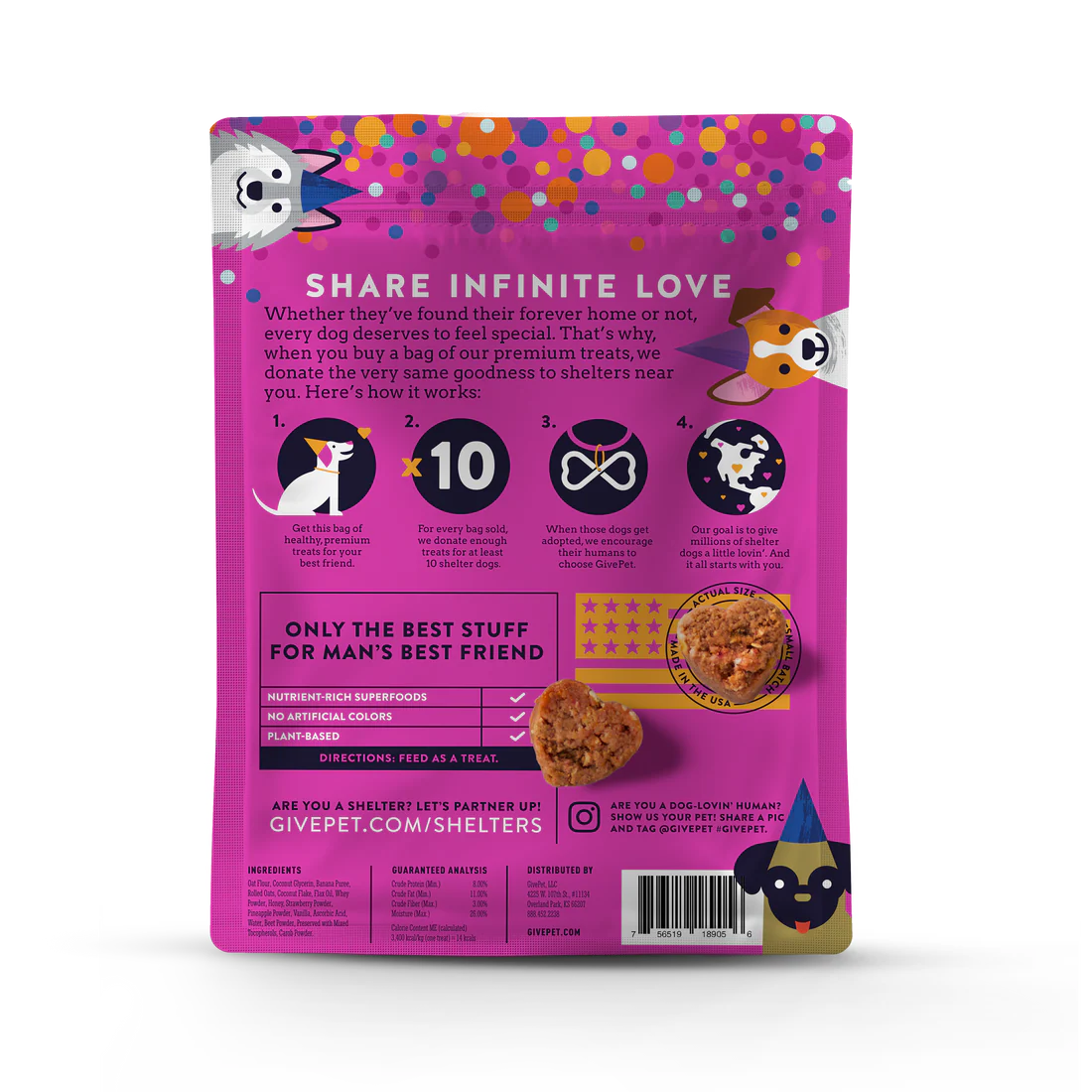 GivePet Gotcha Day Paw-ty and Birthday Bash Soft-Baked Dog Treats-Gift Pack