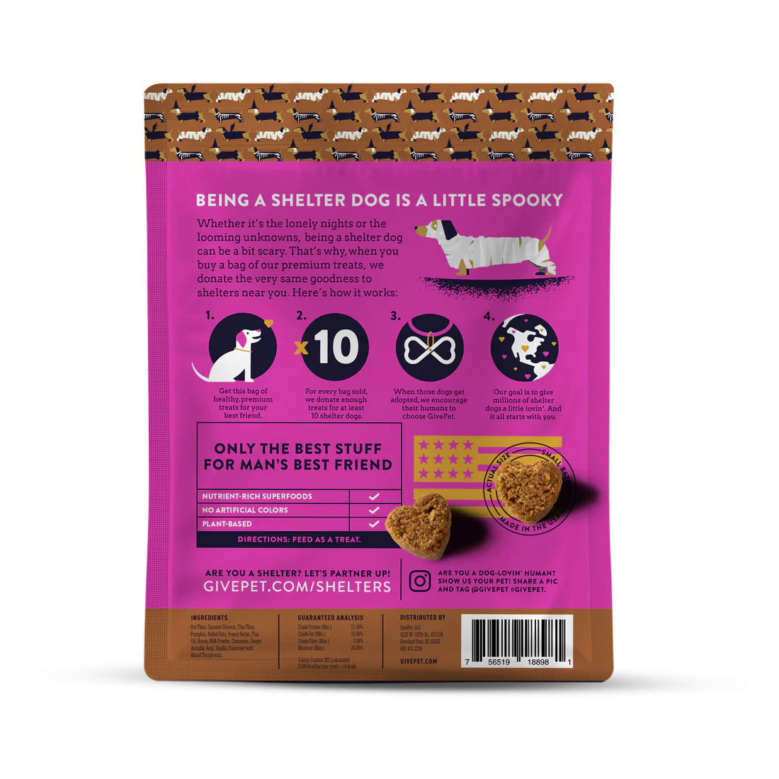 GivePet Howl-O-Ween, Soft-Baked Dog Treats-6 Ounces