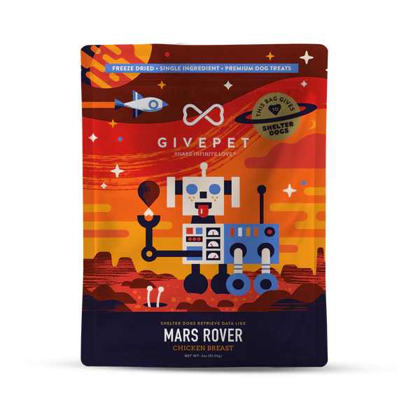 GivePet Mars Rover Freeze-Dried Chicken Breast Dog Treats-3 Ounces