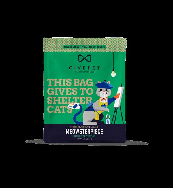 GivePet Meowsterpiece Freeze-Dried Chicken Breast Cat Treats-1.25 Ounce