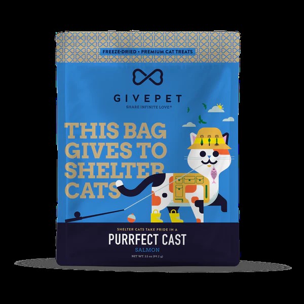 GivePet Purrfect Cast Freeze-Dried Salmon Cat Treats-3.5 Ounces